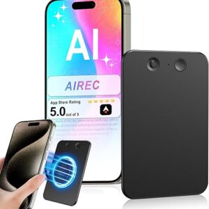 AI Voice Recorder – 64GB Digital Recorder with Transcription, Mind Mapping & AI Summary, App-Connected Audio Recorder for Lectures, Meetings, Phone Calls, Interviews, Black